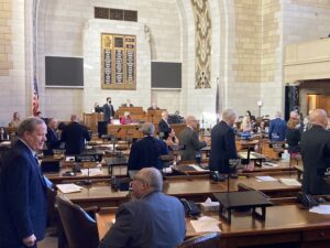 Back of legislative chambers