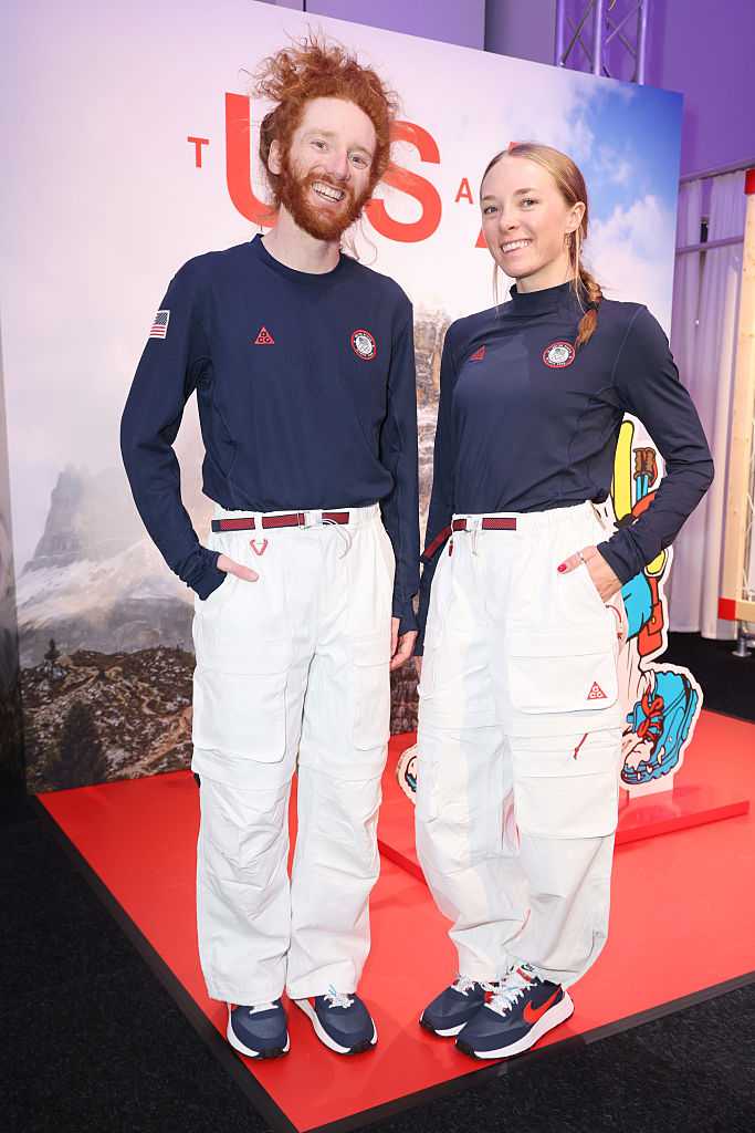 MILAN, ITALY - FEBRUARY 03: U.S. Olympians Cameron Smith and Anna Gibson attend the Team USA Welcome Experience at the 2026 Milan-Cortina Olympics on February 03, 2026 in Milan, Italy. (Photo by Joe Scarnici/Getty Images)
