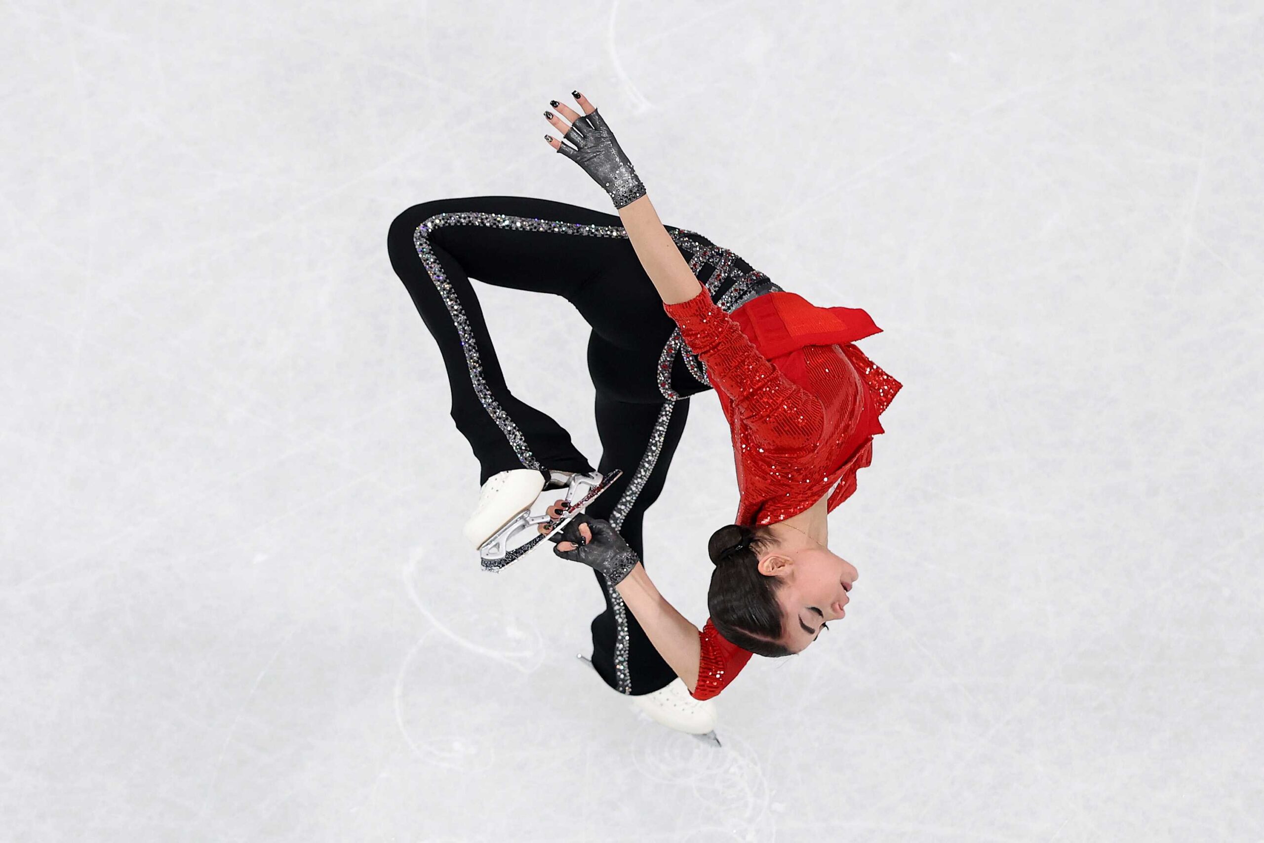 Adeliia Petrosian of Team Individual Neutral Athletes competes during the Women's Single Skating - Short Program on day eleven of the Milano Cortina 2026 Winter Olympic games at Milano Ice Skating Arena on Feb. 17, 2026, in Milan, Italy.