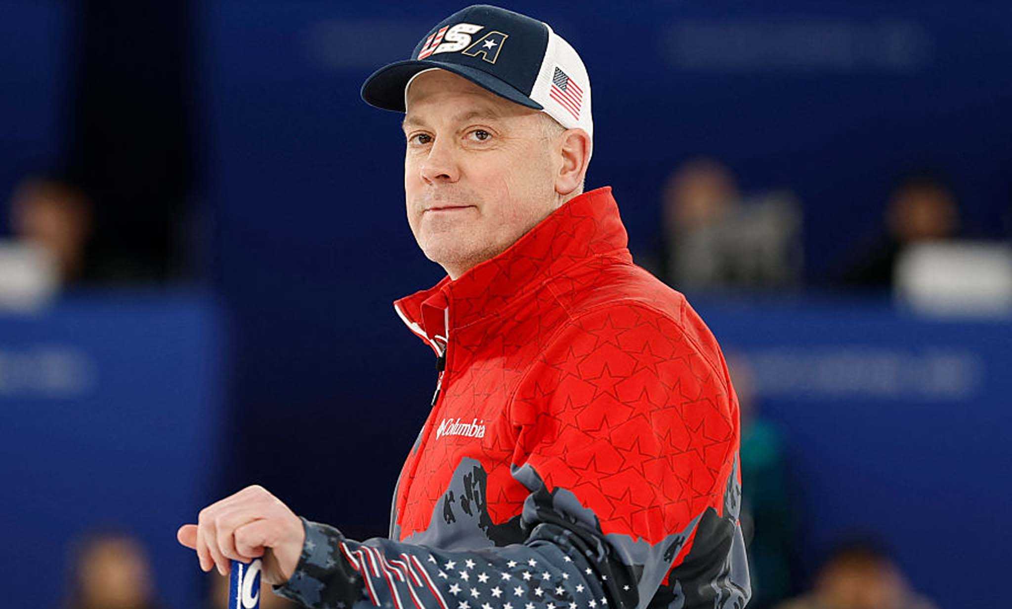 usa's richard ruohonen looks on during the curling men's round robin between usa and switzerland during the milano cortina 2026 winter olympic games at the cortina curling olympic stadium in cortina d'ampezzo on february 12, 2026. (photo by odd andersen / afp via getty images)