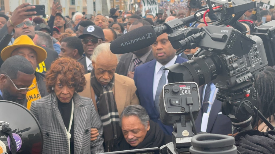 from left to right: maxine waters, al sharpton, jesse jackson