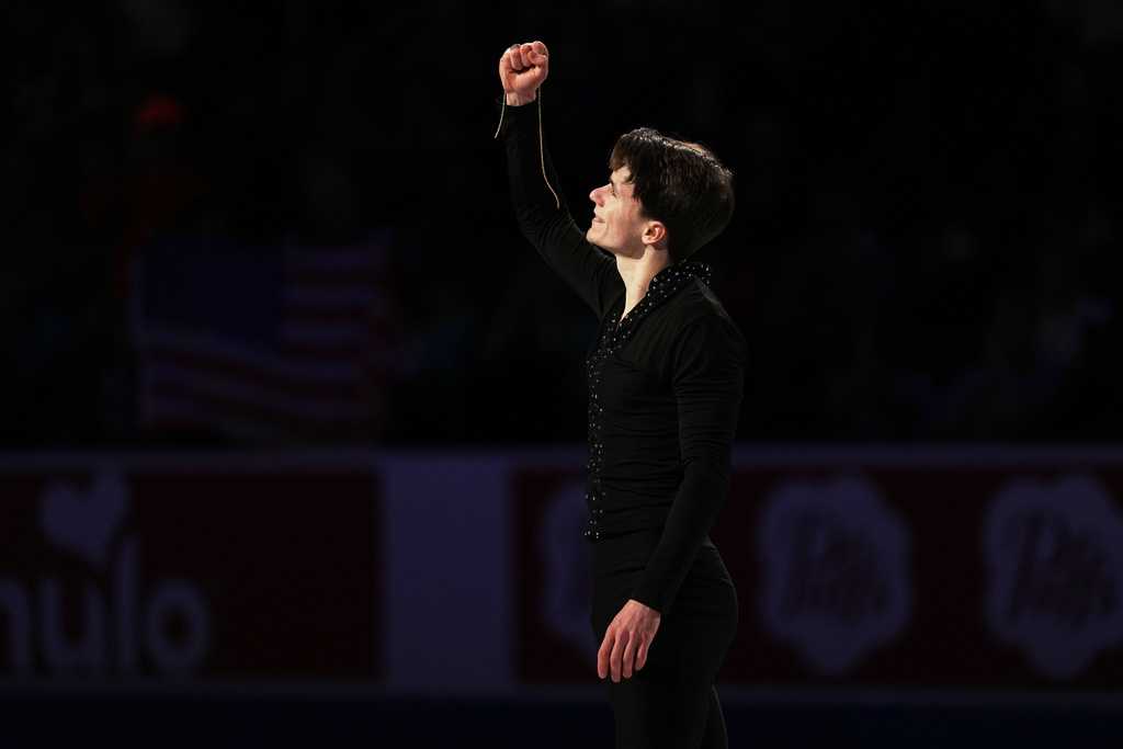 Maxim Naumov skates during the &amp;quot;Making Team USA&amp;quot; performance at the U.S. Figure Skating Championships, Sunday, Jan. 11, 2026.