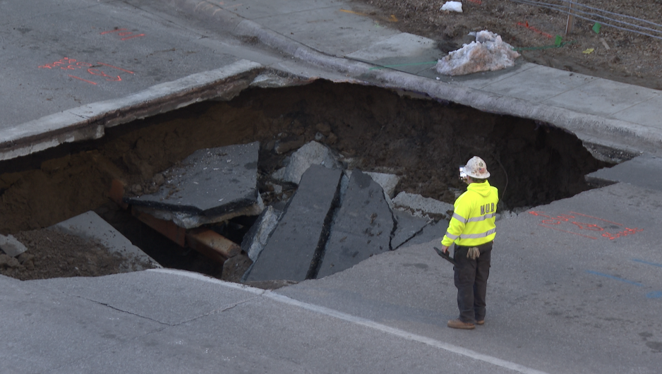 67th and Pacific Sinkhole no cars