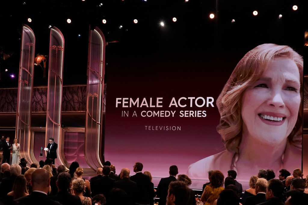 Seth Rogen accepts the award for outstanding performance by a female actor in a comedy series for &amp;quot;The Studio&amp;quot; on behalf of Catherine O&amp;apos;Hara during the 32nd Annual Actor Awards on Sunday, March 1, 2026.