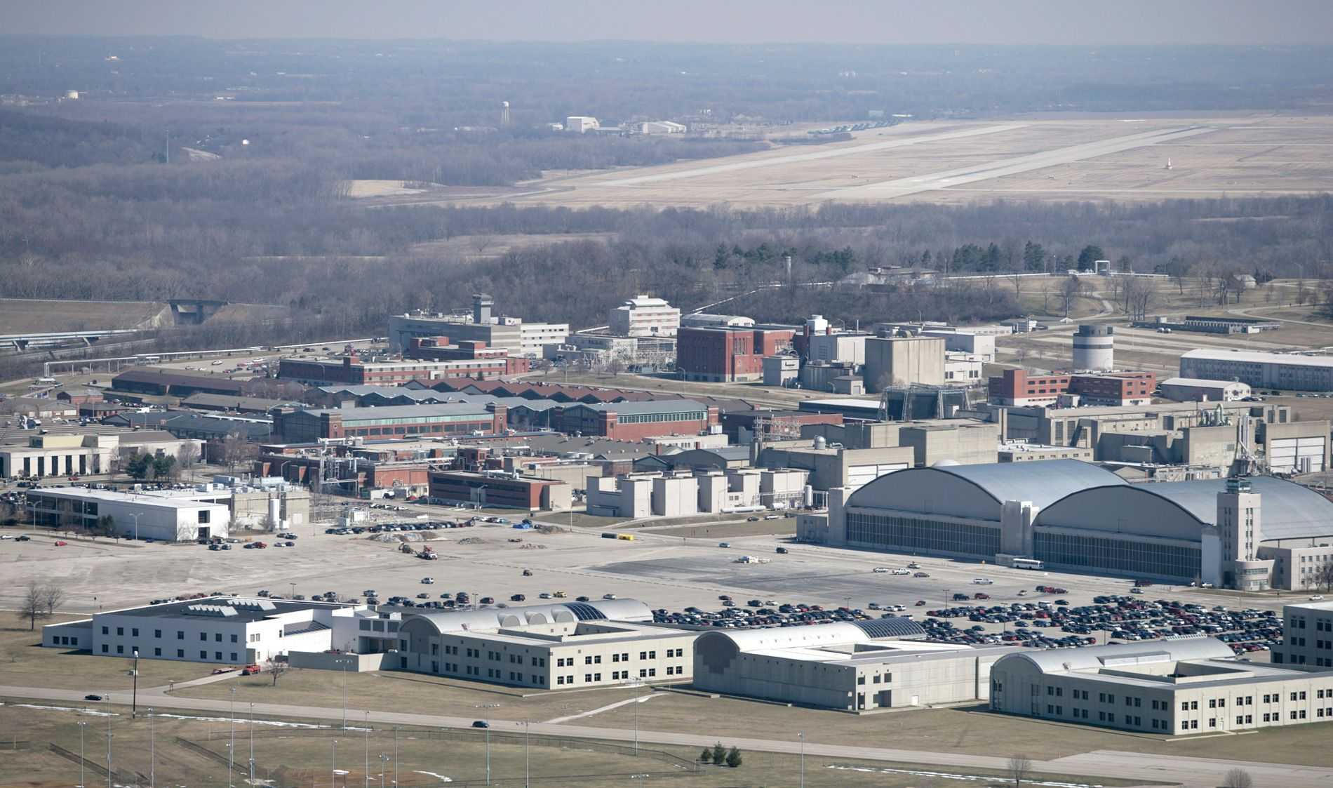 An aerial view shows Wright-Patterson Air Force Base near Dayton, Ohio, in this file photo taken on March 14, 2005.
