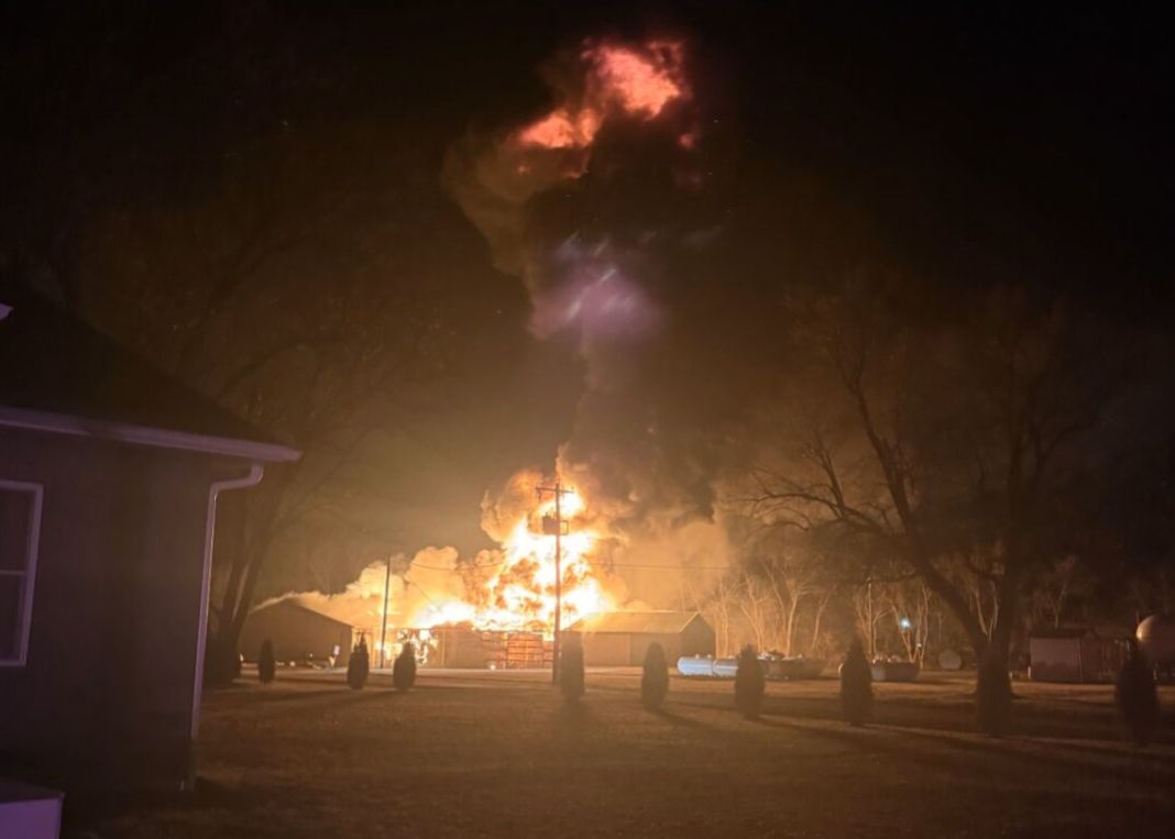The Corydon Fire Department spent much of Saturday night and Sunday morning battling a massive fire at a petroleum plant.