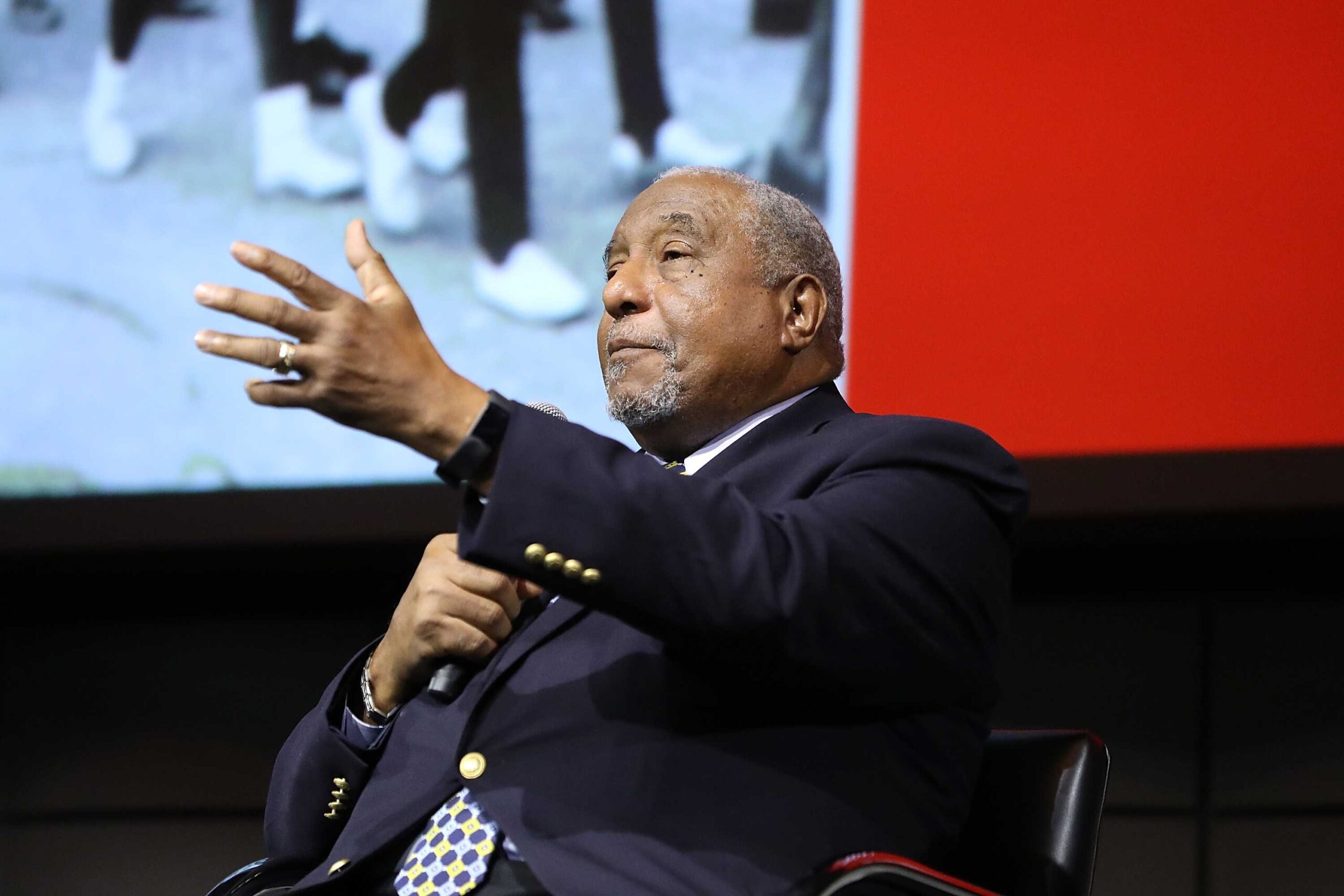 LOS ANGELES, CA - FEBRUARY 22:  Professor Bernard Lafayette speaks onstage during &amp;quot;Passing The Torch From Selma To Today&amp;quot; documentary screening at Skirball Cultural Center on February 22, 2018 in Los Angeles, California.  (Photo by Maury Phillips/Getty Images)