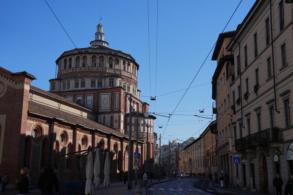 The Basilica of Santa Maria delle Grazie, best known as the home of Leonardo da Vinci&amp;apos;s &amp;quot;The Last Supper,&amp;quot; sits in Milan, Italy, Sunday, Feb. 15, 2026.