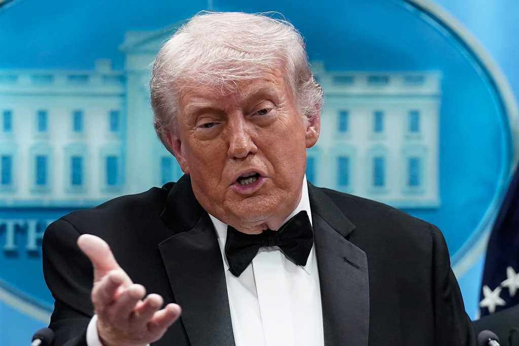President Donald Trump speaks in the James Brady Press Briefing Room at the White House after an unspecified threat at the annual White House Correspondents&amp;#39; Association Dinner in Washington, Saturday, April 25, 2026.