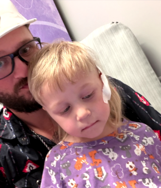 Hillman family releases photo Cyler after a successful surgery.