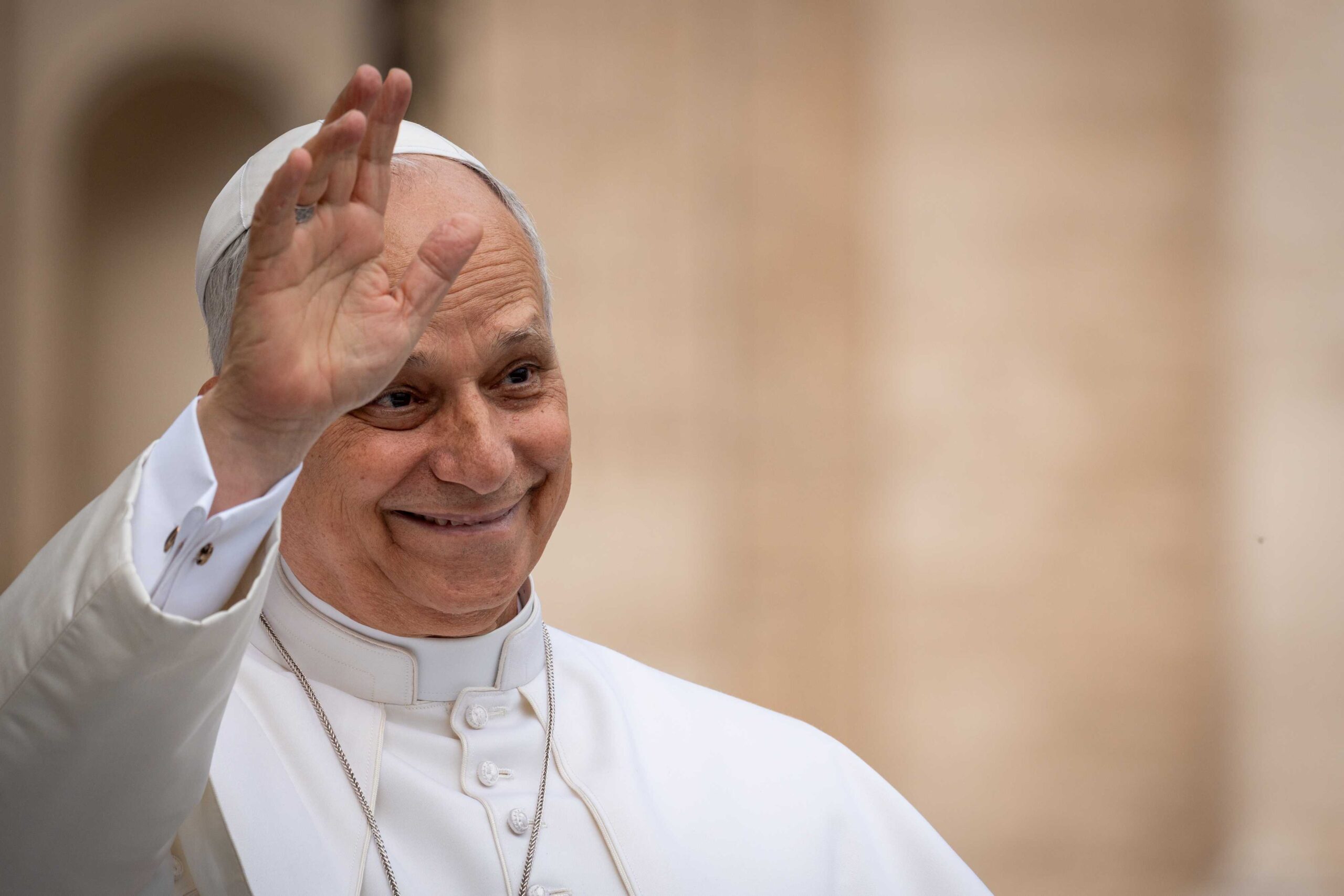 Pope Leo XIV arrives to lead his traditional Wednesday General Audience at St. Peter's Square.