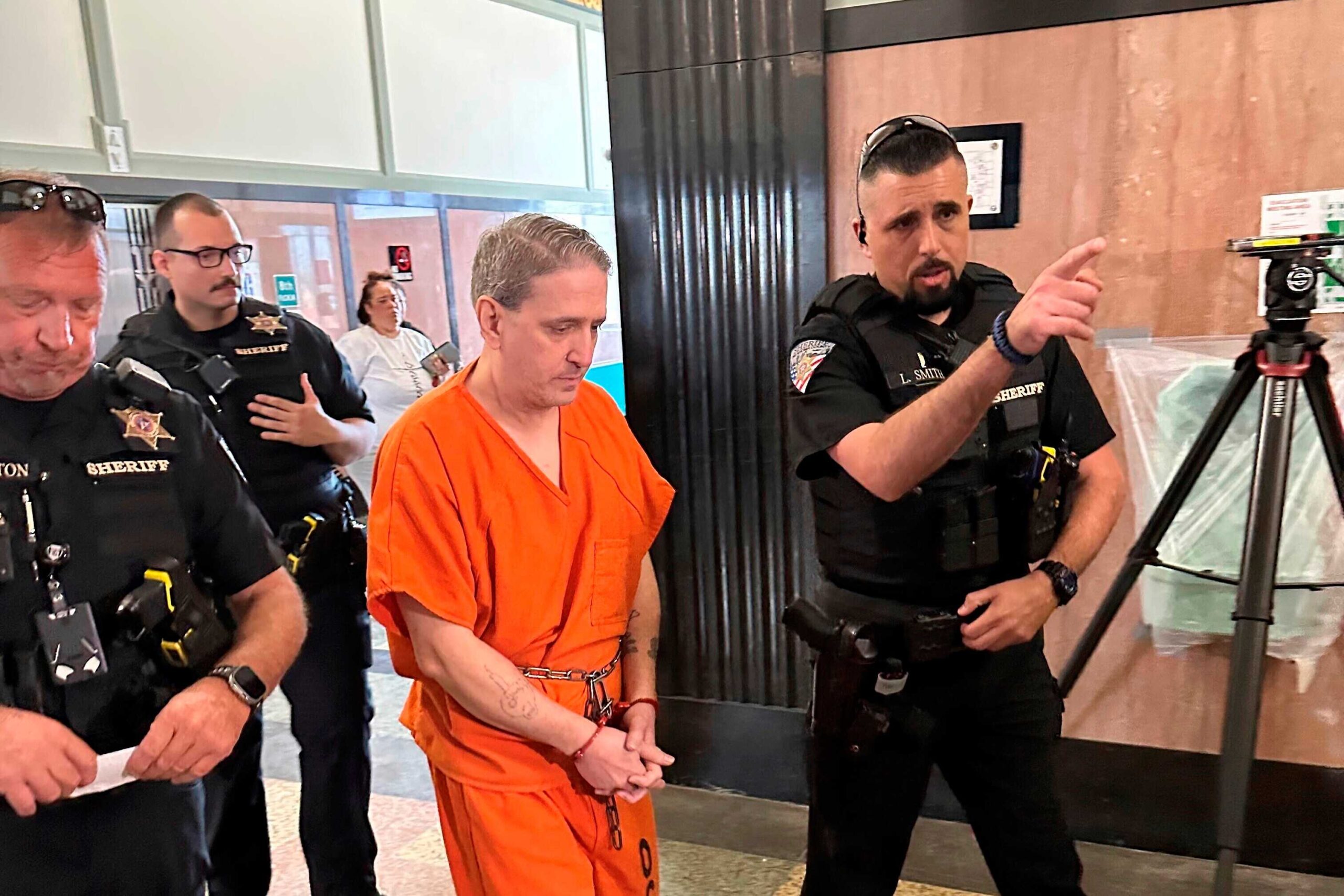 Oklahoma County Sheriff's deputies led longtime death row inmate Richard Glossip to a courtroom on June 9, 2025, at the Oklahoma County Courthouse in Oklahoma City.