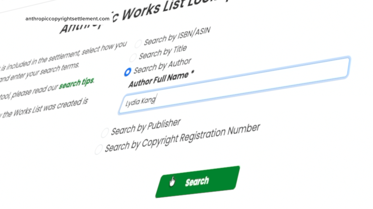 Anthropic Settlement Database Example