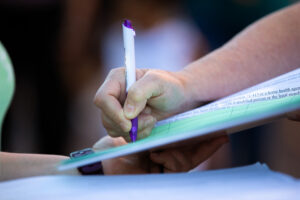 Person signs petition